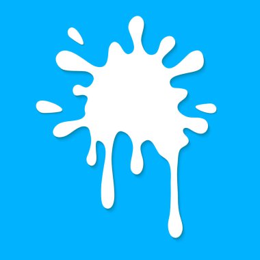 Mavi arka planda süt lekesi. Vektör illüstrasyonu