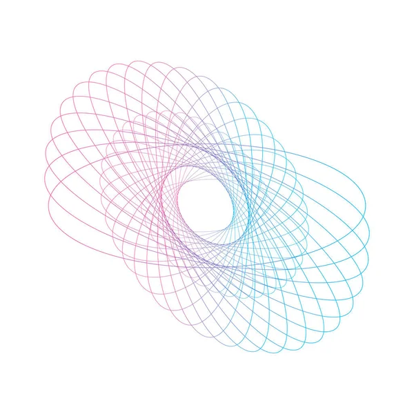 Beyaz arkaplandaki Spirograph soyut elementi. Vektör illüstrasyonu