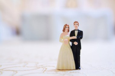 Tüm arka planda düğün bebekleri.