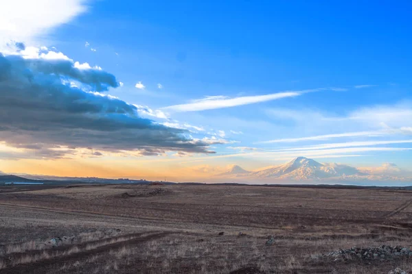 Vista Panorámica Majestuosa Montaña Ararat Armenia — Foto de Stock