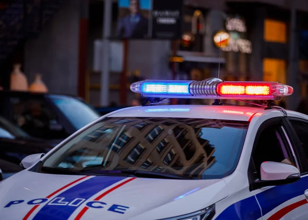 Ein Polizeiauto Freien — Stockfoto