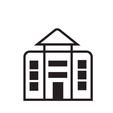 Daire vektör simgesi, ev sembolü. Modern, basit düz izole