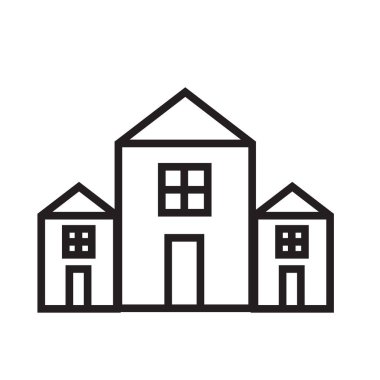 Daire vektör simgesi, ev sembolü. Modern, basit düz izole