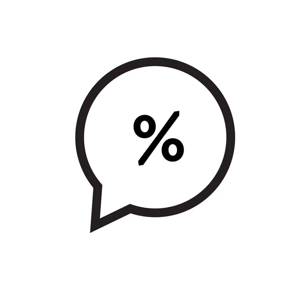 Percentagem no ícone da bolha linha esboço estilo isolado na parte traseira branca — Vetor de Stock