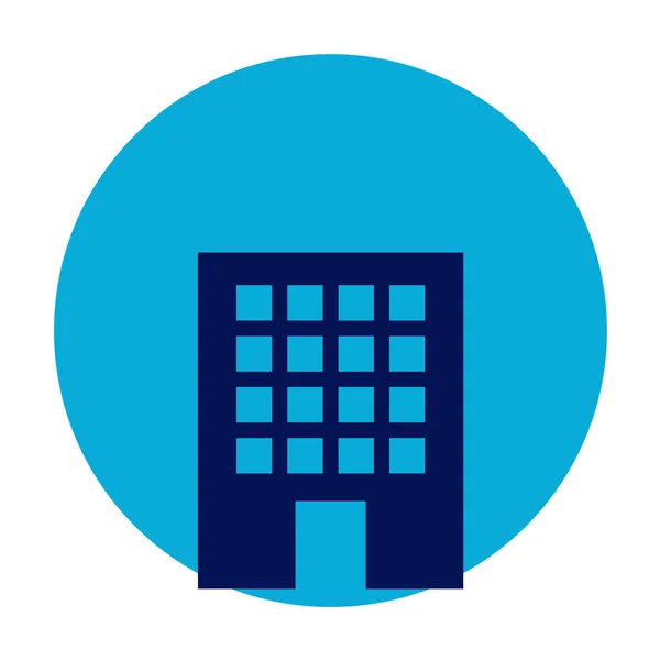 Wohnungsvektorsymbol auf blauem Hintergrund, Haussymbol. modern, — Stockvektor