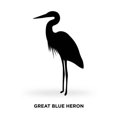 great blue heron silhouette clipart