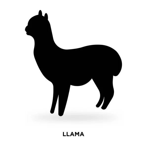 Llama silhouette — Stok Vektör