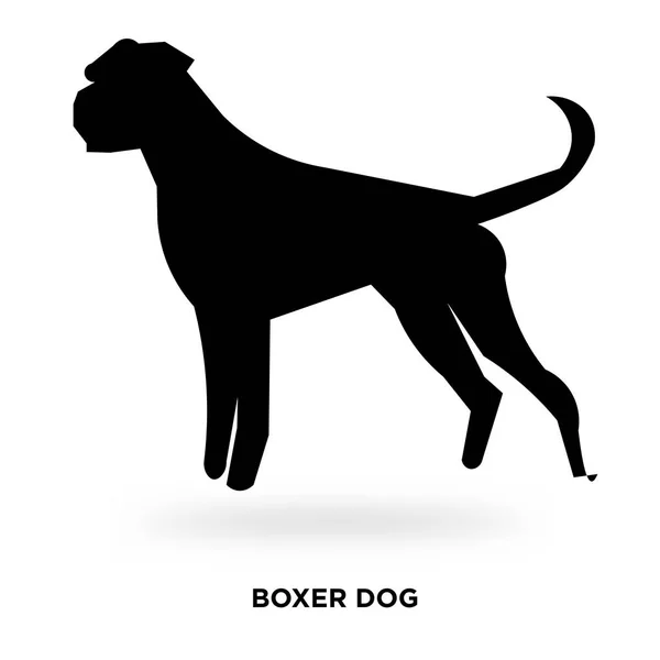 Boxer dog silhouette — Stock Vector
