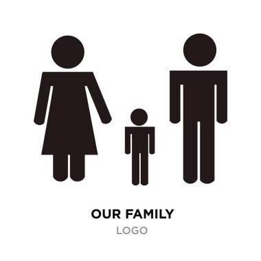 Bizim Aile logo, mutlu aile vektör tasarım şablonu doğrusal