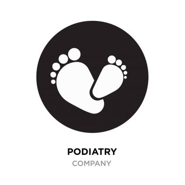 Podiatry logosu, ayak veya ayak vektör çizim üzerinde siyah ba