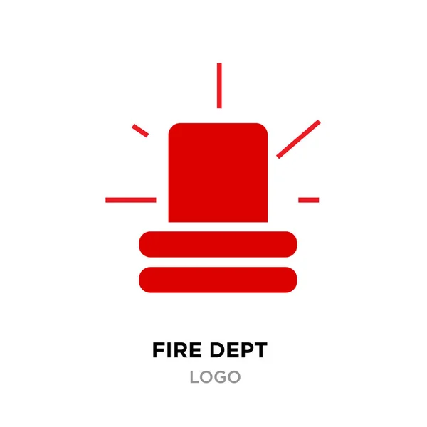 Yangın bölümü logosu, polis kırmızı flasher siren işareti düz stil, flash — Stok Vektör