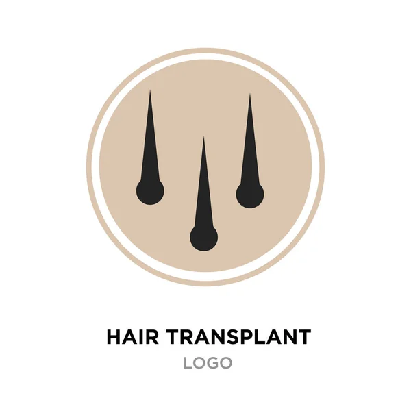 Logotipo del trasplante de cabello, diseño del pictograma icono de la marca, folículo del cabello — Archivo Imágenes Vectoriales