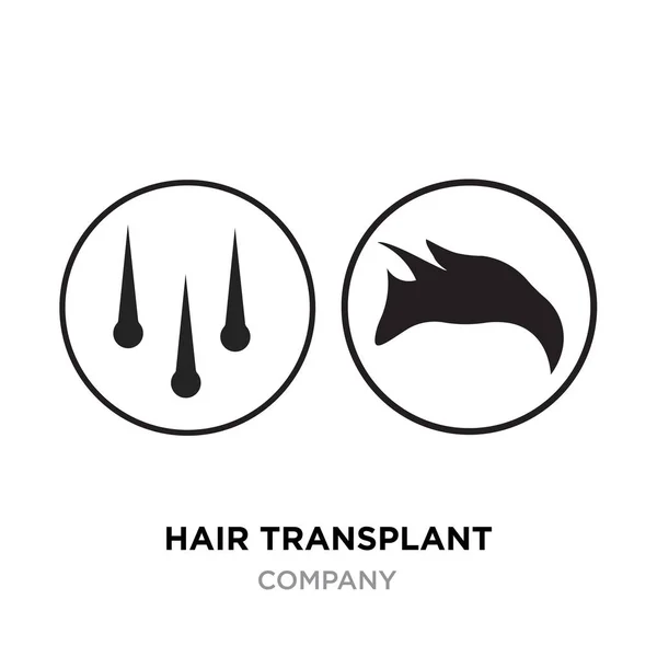 Hår transplant logotyp, varumärke ikon piktogram design. Vector platt si — Stock vektor