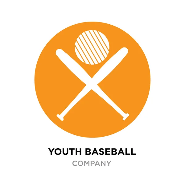 Youth baseball logo, klub vintage, tričko grafika, roundy yell — Stockový vektor