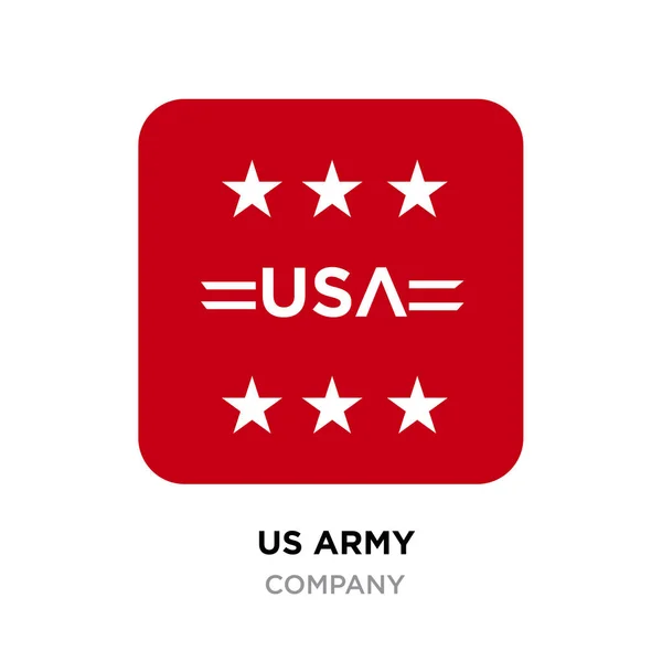 Logotipo del ejército, estrellas blancas en el vector icono rojo aislado — Vector de stock