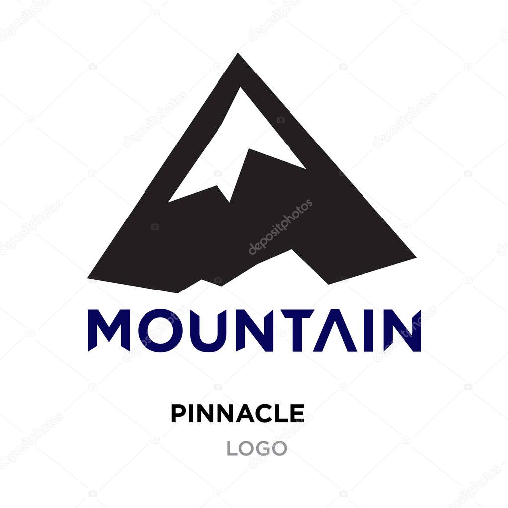 Pinnacle logo for company, mountain vector isolated