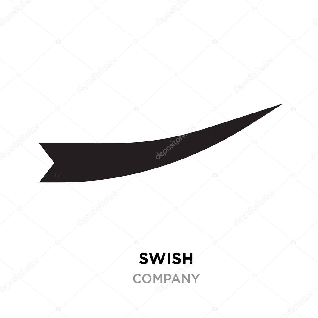 Black swish logo for company, Vector Swooshes, Whooshes, and Swashes