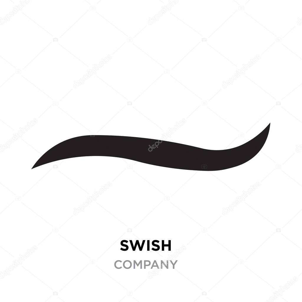 Black swish logo for company, Vector Swooshes, Whooshes, and Swa