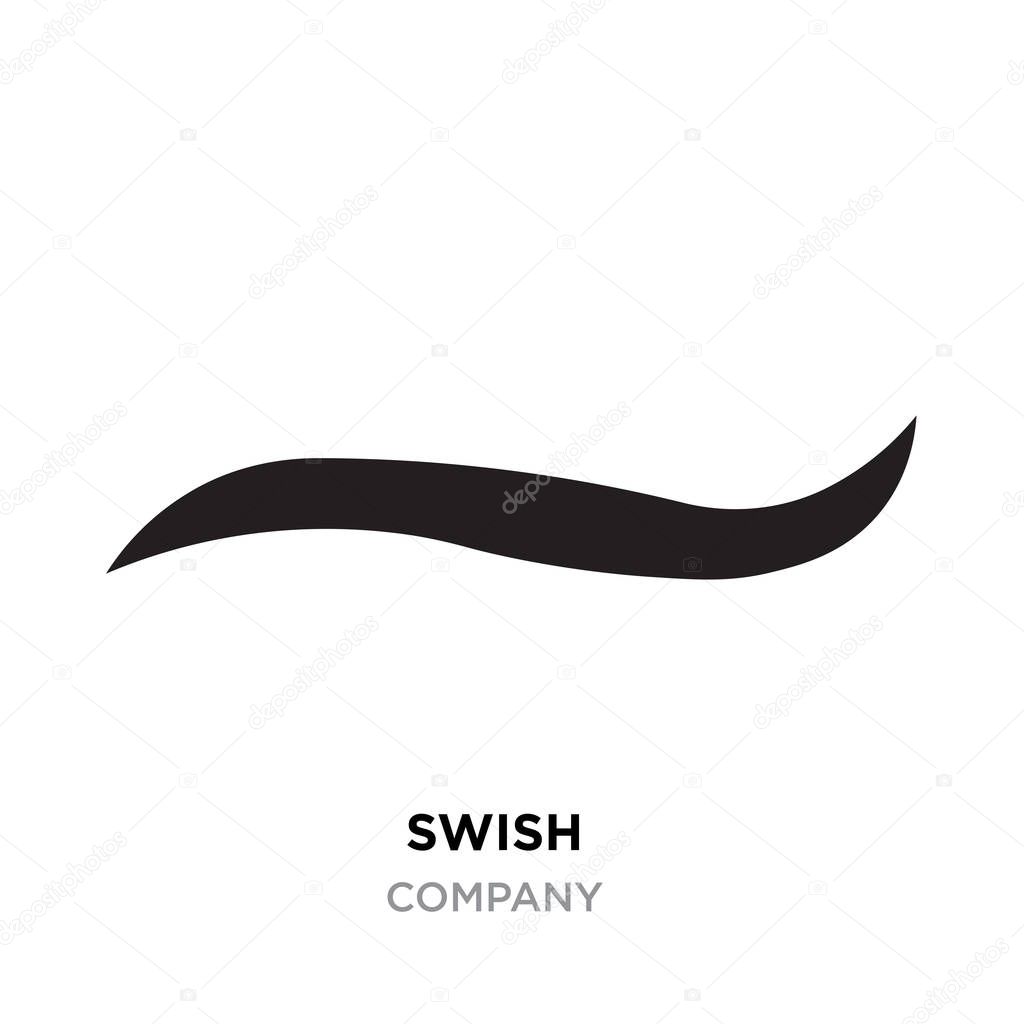 Black swish logo for company, Vector Swooshes, Whooshes, and Swashes