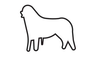 Bernese dağ köpeği siluet Anahat Beyaz arka plan üzerinde