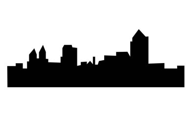 Cincinnati manzarası siluet beyaz arka plan üzerinde