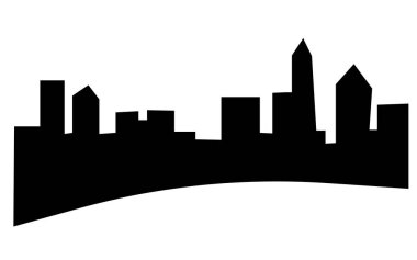 Charlotte manzarası siluet beyaz arka plan üzerinde