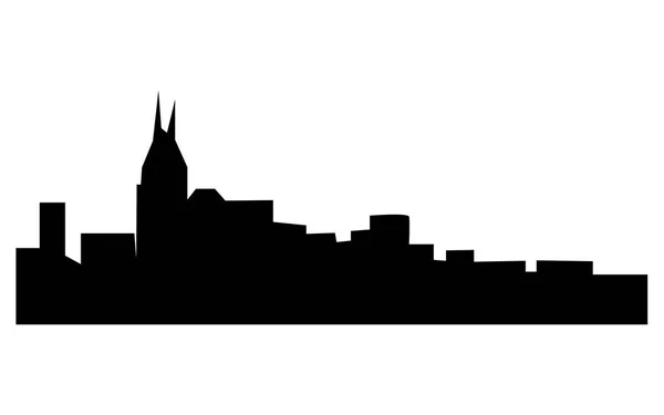 Silhouette skyline nashville libre sur fond blanc — Image vectorielle