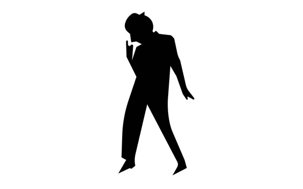 Silhouette de Michael Jackson sur fond blanc — Image vectorielle