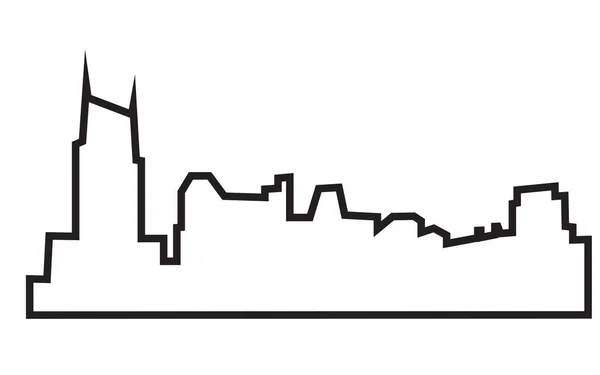 Свободный силуэт Нэшвилл на белом фоне — стоковый вектор
