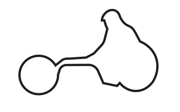 Cadeira de rodas corrida silhueta clipart esboço no fundo branco — Vetor de Stock