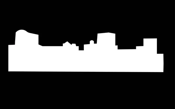 Bílá silueta Panorama charleston na černém pozadí — Stockový vektor