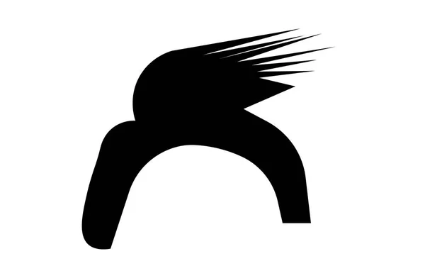 Donald trunfo silhueta de cabelo no fundo branco —  Vetores de Stock
