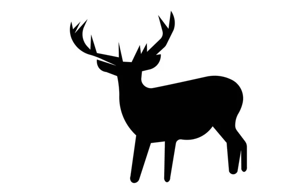 Clip libre arte ciervos silueta sobre fondo blanco — Vector de stock