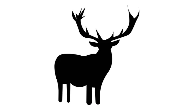 Clip libre arte ciervos silueta sobre fondo blanco — Vector de stock