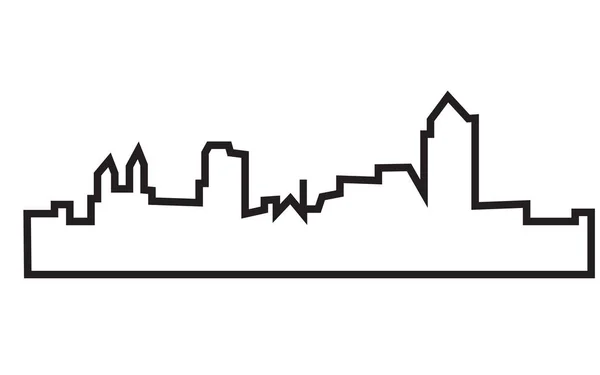 Cincinnati Panorama silueta obrys na bílém pozadí — Stockový vektor