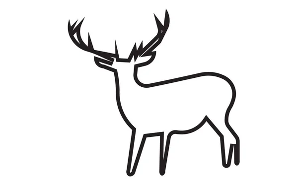 Clip libre arte ciervos silueta contorno sobre fondo blanco — Archivo Imágenes Vectoriales