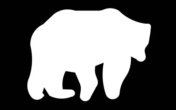 Weißer Bär Silhouette png auf schwarzem Hintergrund — Stockvektor