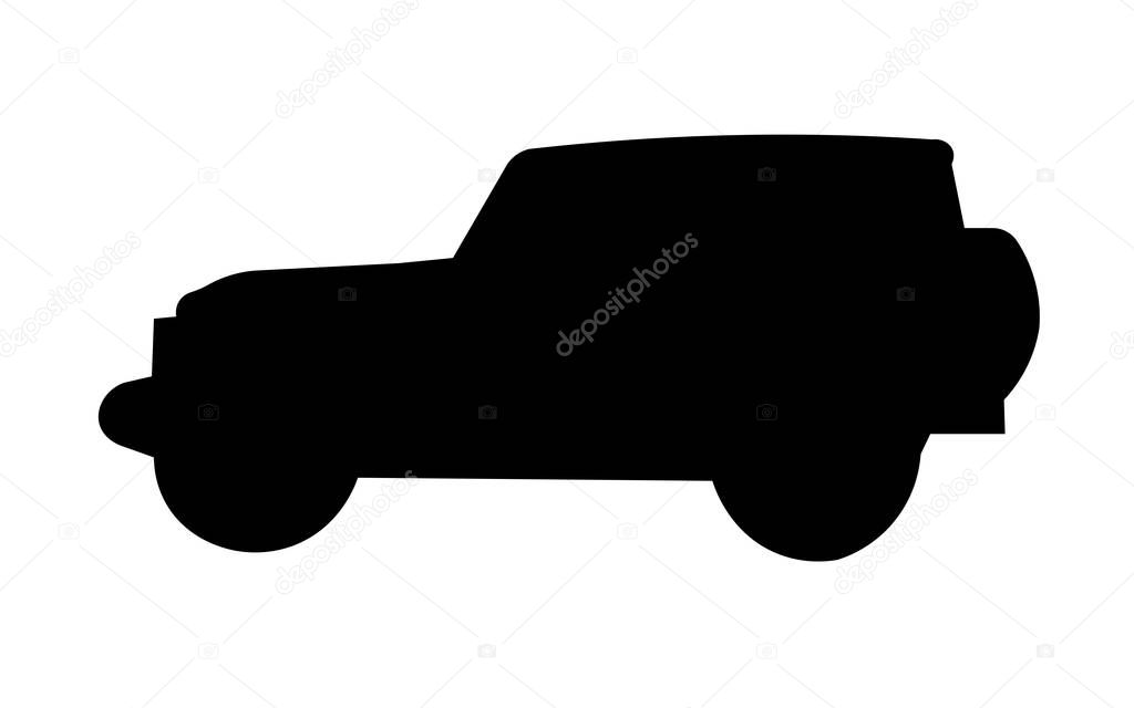 jeep wrangler silhouette on white background