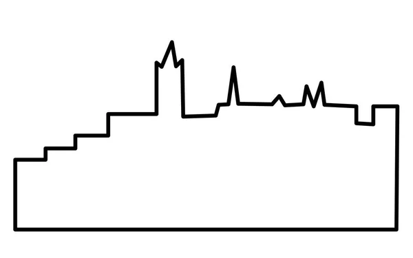 Edinburgh skyline silhueta esboço no fundo branco — Vetor de Stock