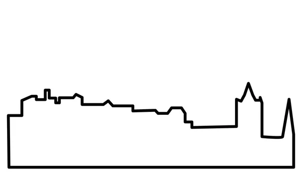 Edinburgh skyline silhueta esboço no fundo branco — Vetor de Stock