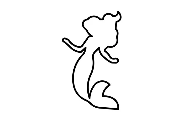 Download Little mermaid silhouette outline on white background ...