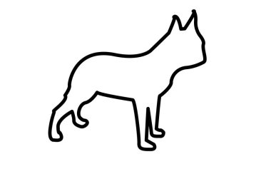 Boston korkunç siluet Anahat Beyaz arka plan üzerinde