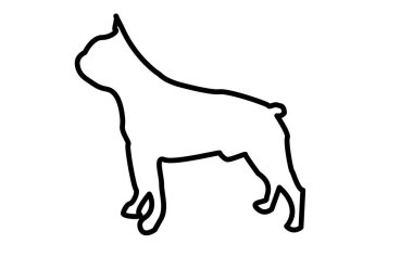 Boston korkunç siluet Anahat Beyaz arka plan üzerinde