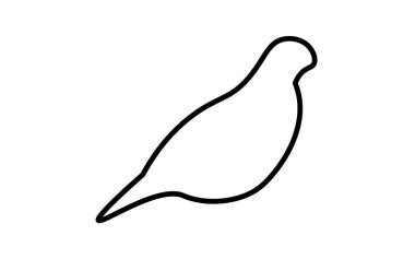 bıldırcın siluet Anahat Beyaz arka plan üzerinde