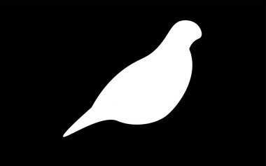 Beyaz bıldırcın siluet siyah arka plan üzerine