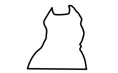 Pitbull yüz siluet Anahat Beyaz arka plan üzerinde