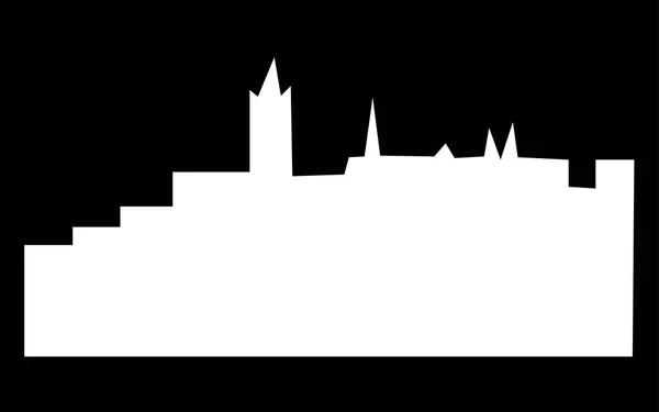 Λευκή σιλουέτα ορίζοντα Εδιμβούργο σε μαύρο φόντο — Διανυσματικό Αρχείο