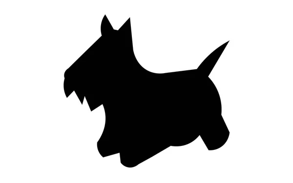 Scottie hond silhouet op witte achtergrond — Stockvector