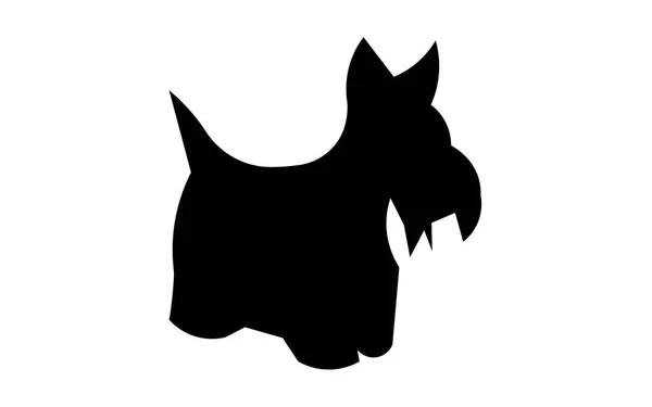 Scottie silueta psa na bílém pozadí — Stockový vektor
