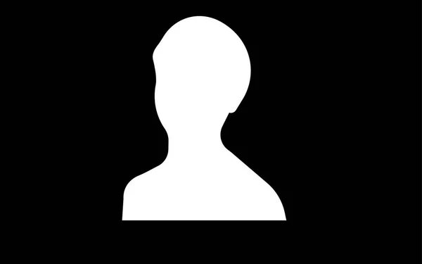 Silhouette bianca femminile headshot su sfondo nero — Vettoriale Stock
